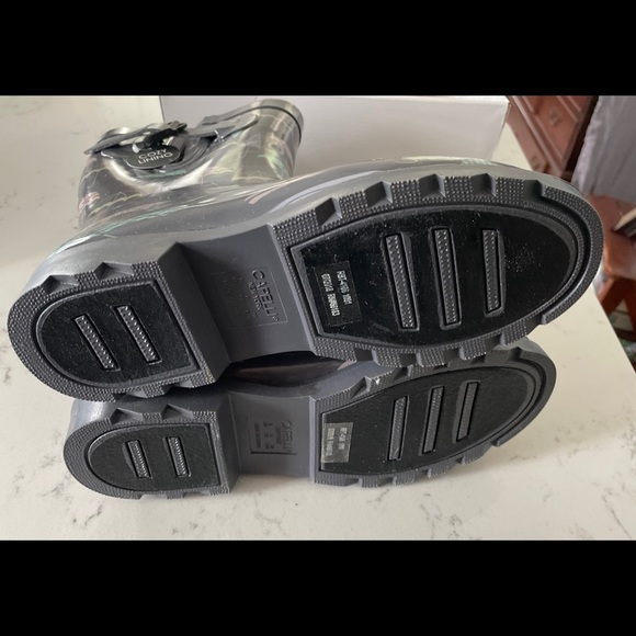 NEW Capelli "Shiny Umbrella Day" mid-calf rubber Rain Boot w/ cozy lining Size 8 - Picture 3 of 11